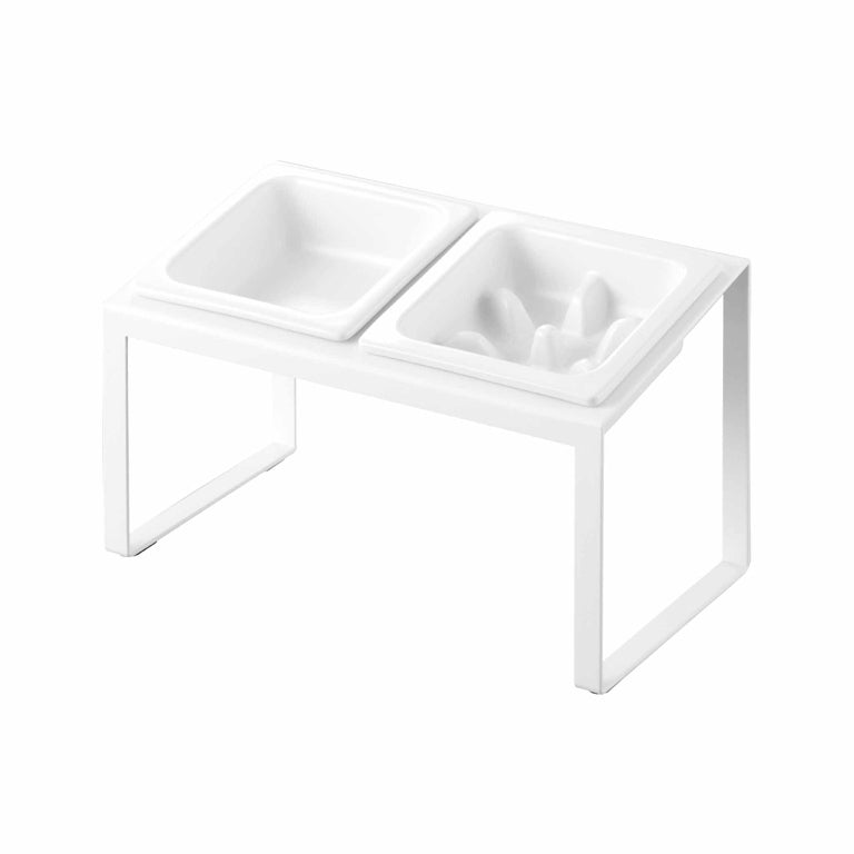 Yamazaki Nooks Slow Feeder Slanted and Standard Feeder - White