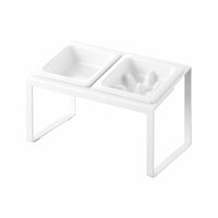 Yamazaki Nooks Slow Feeder Slanted and Standard Feeder - White