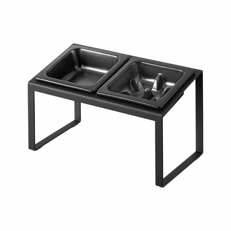 Yamazaki Nooks slowfeeder voerbak schuin en standaard - Zwart