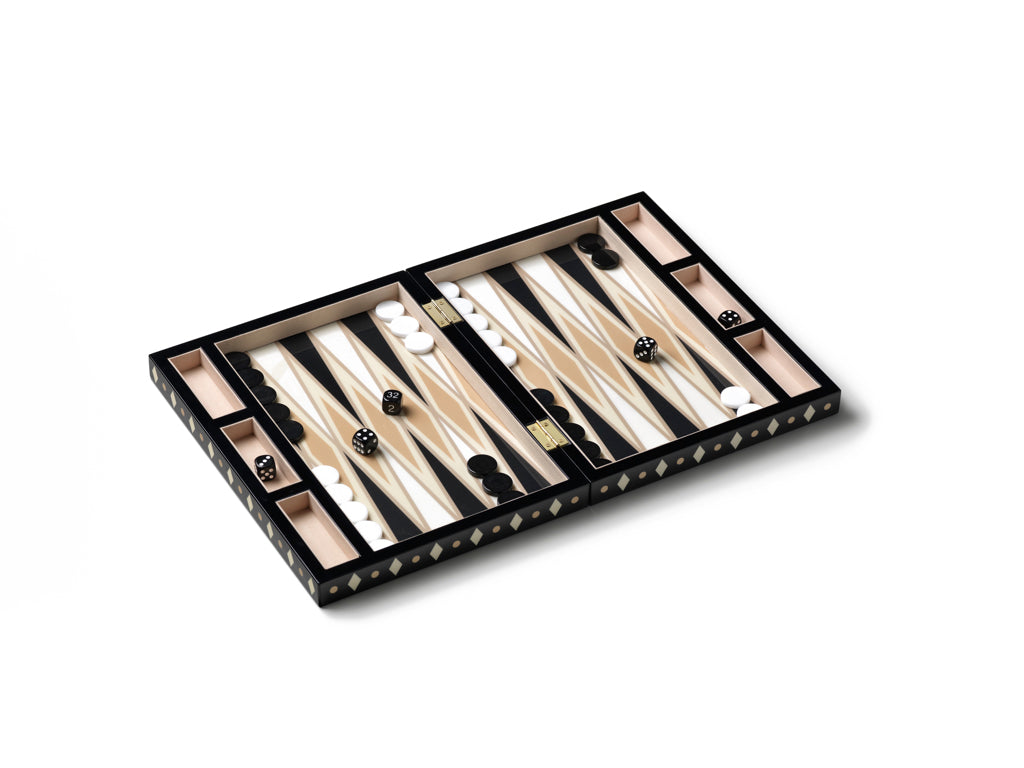 Printworks Game - Backgammon Lacquered - Black