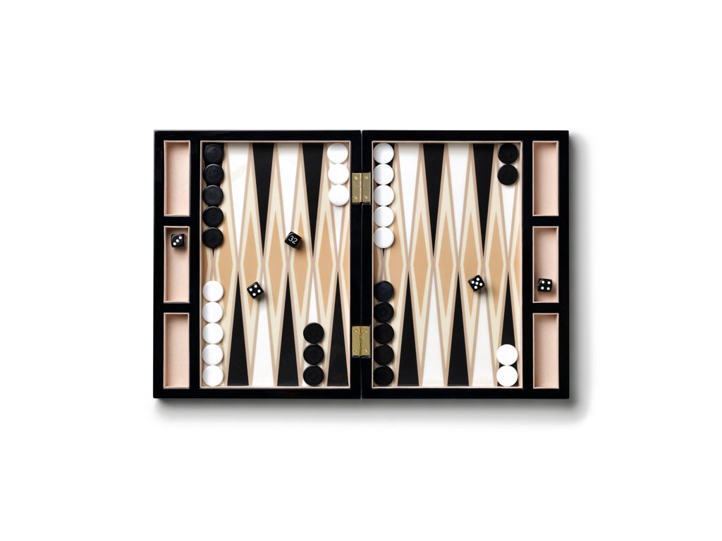 Printworks Game - Backgammon Lacquered - Black