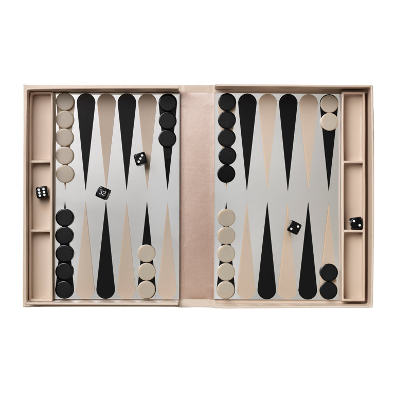 Het spiegelende bord van het Printworks Backgammon Mirror spel