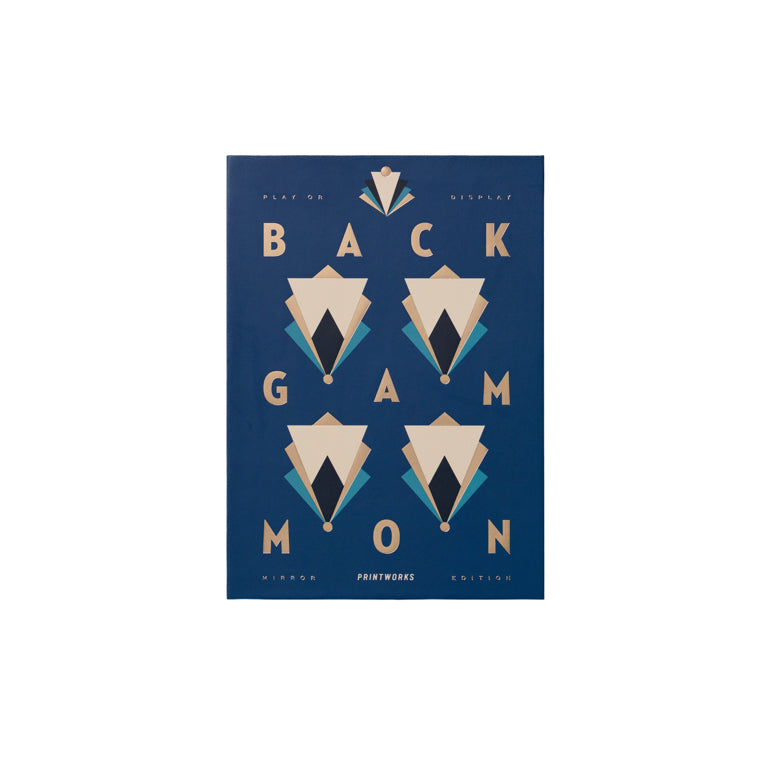 Printworks Backgammon Mirror editie met spiegelende finish in luxe boek-stijl verpakking