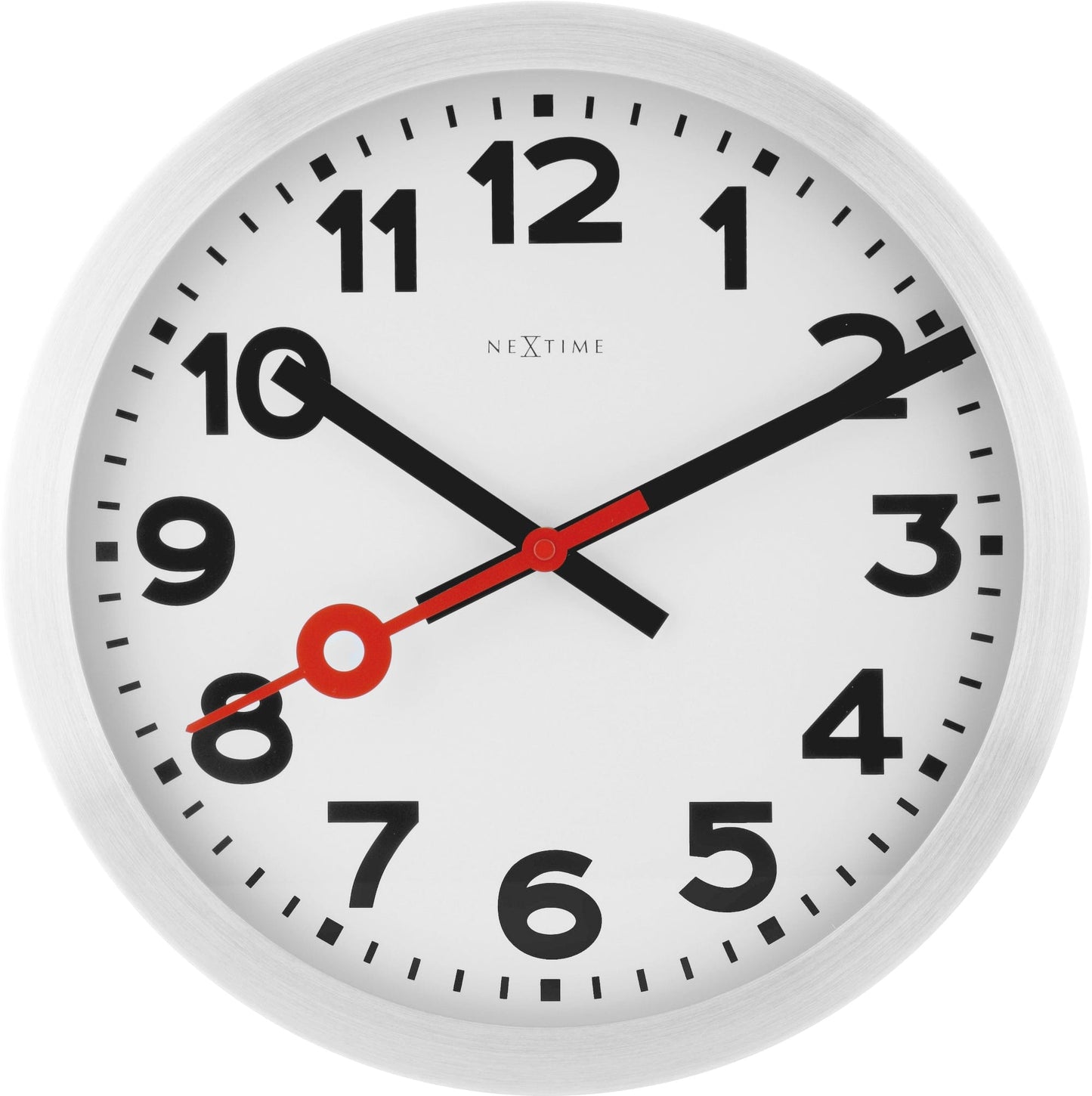 NeXtime Wandklok/Tafelklok - Aluminium - 'Stationsnummers'