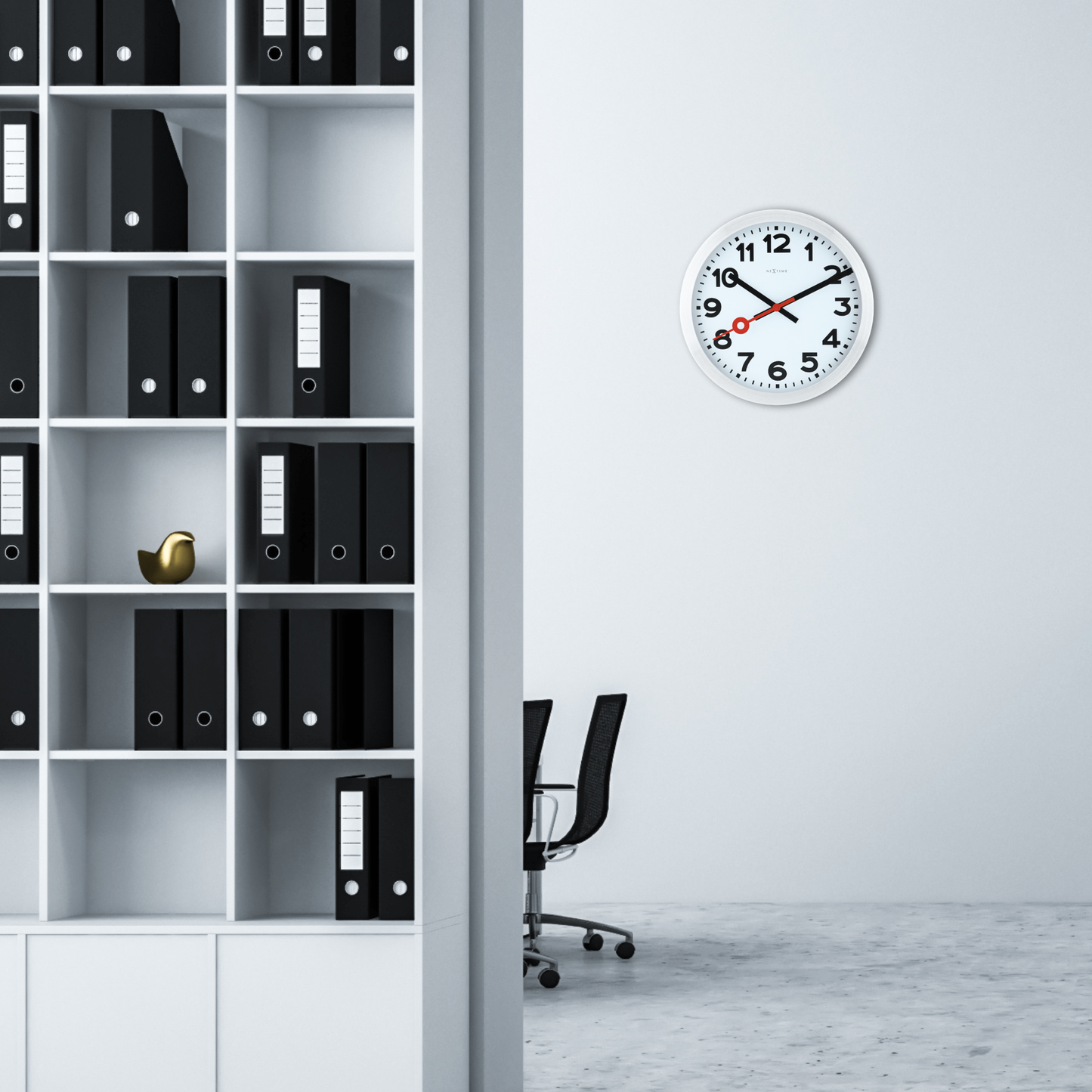 NeXtime Wandklok/Tafelklok - Aluminium - 'Stationsnummers'