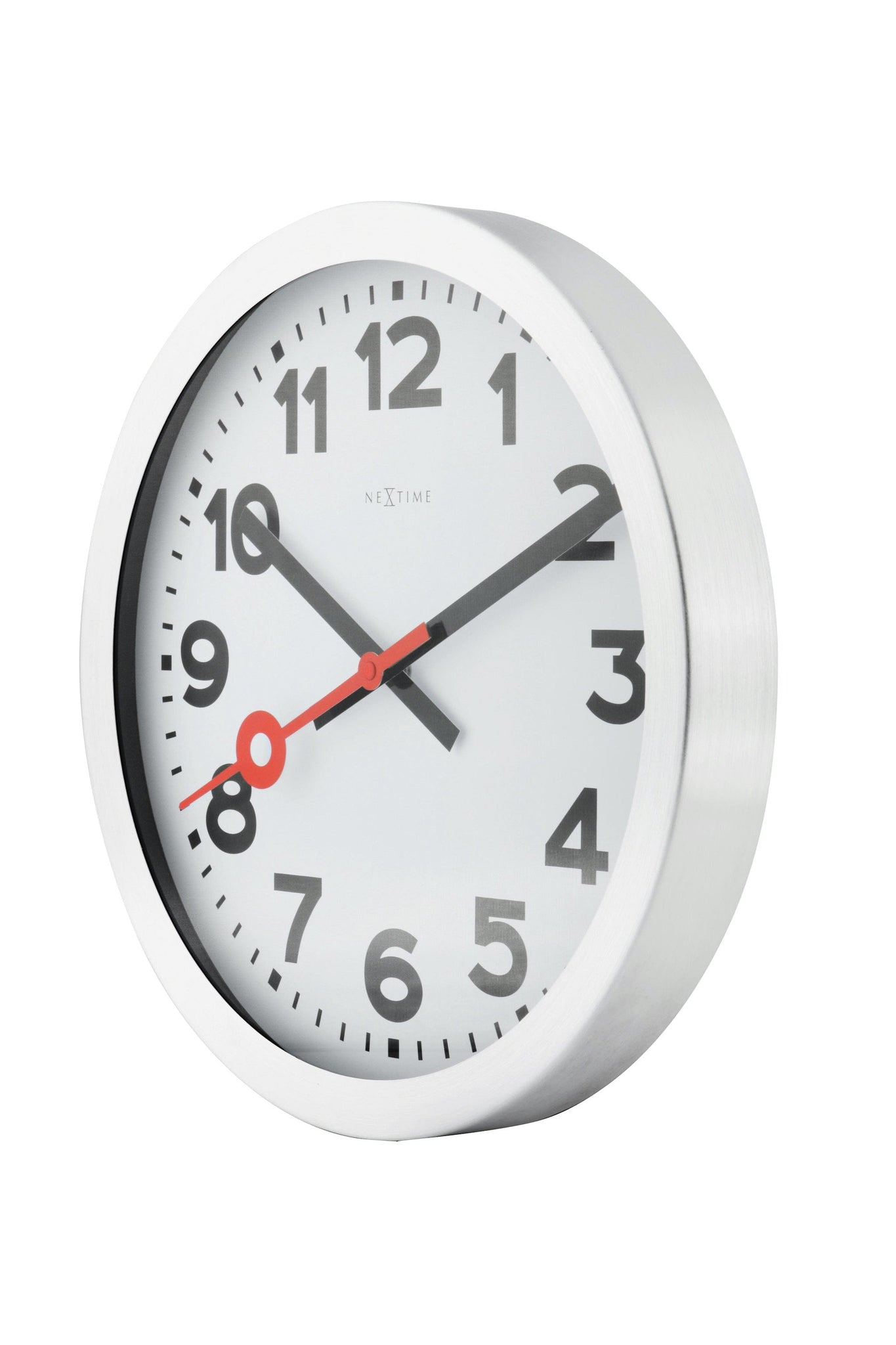 NeXtime Wandklok/Tafelklok - Aluminium - 'Stationsnummers'