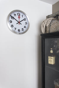 NeXtime Wandklok/Tafelklok - Aluminium - 'Stationsnummers'