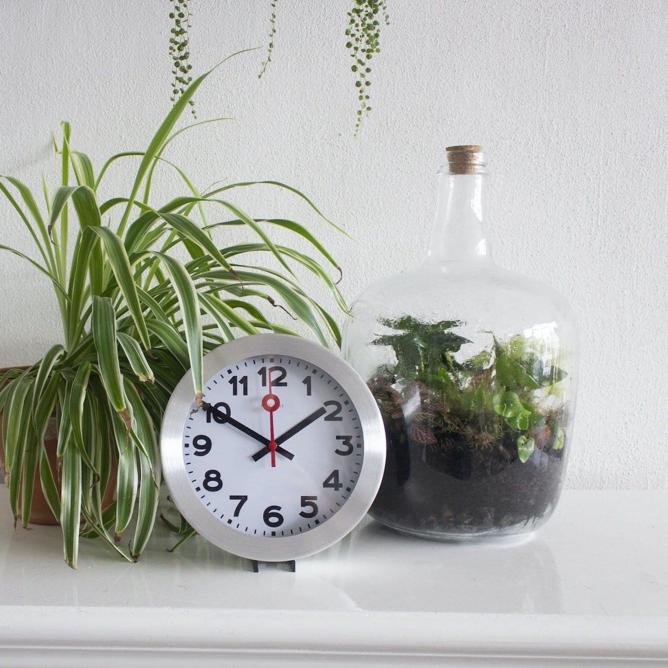 NeXtime Wandklok/Tafelklok - Aluminium - 'Stationsnummers'