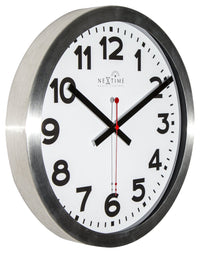 NeXtime Wandklok - 35 cm - Aluminium - 'Station radiogestuurde (DCF) cijfers'
