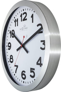 NeXtime Wandklok - 35 cm - Aluminium - 'Station radiogestuurde (DCF) cijfers'