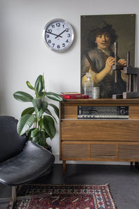 NeXtime Wandklok - 35 cm - Aluminium - 'Station radiogestuurde (DCF) cijfers'