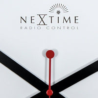 NeXtime Wandklok - 35 cm - aluminium - 'Station radiogestuurd (DCF) streep'