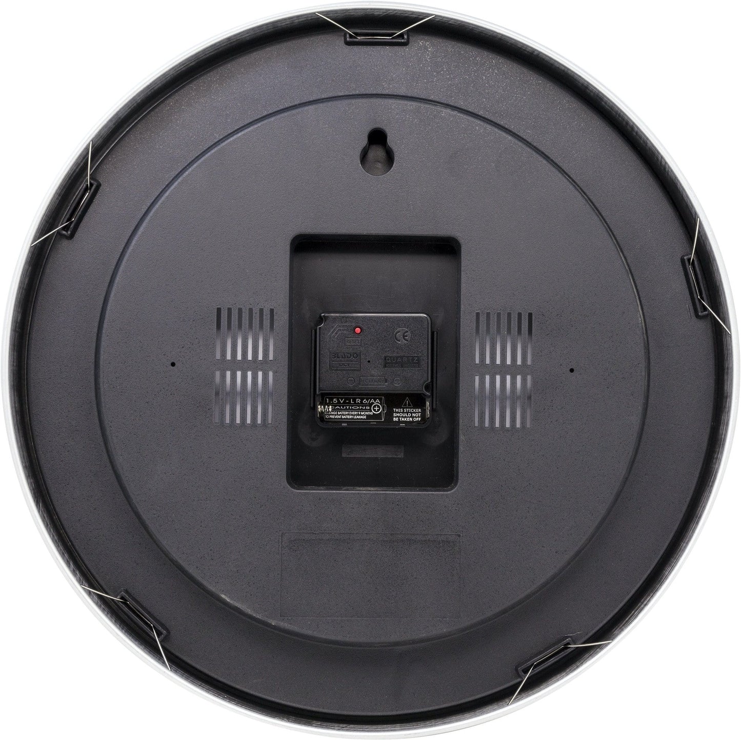 NeXtime Wandklok - 35 cm - aluminium - 'Station radiogestuurd (DCF) streep'