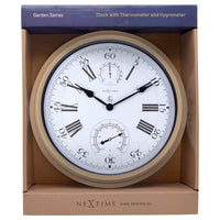 NeXtime Wetterstation - Wanduhr - 40,5 cm - Metall - Hyazinthe