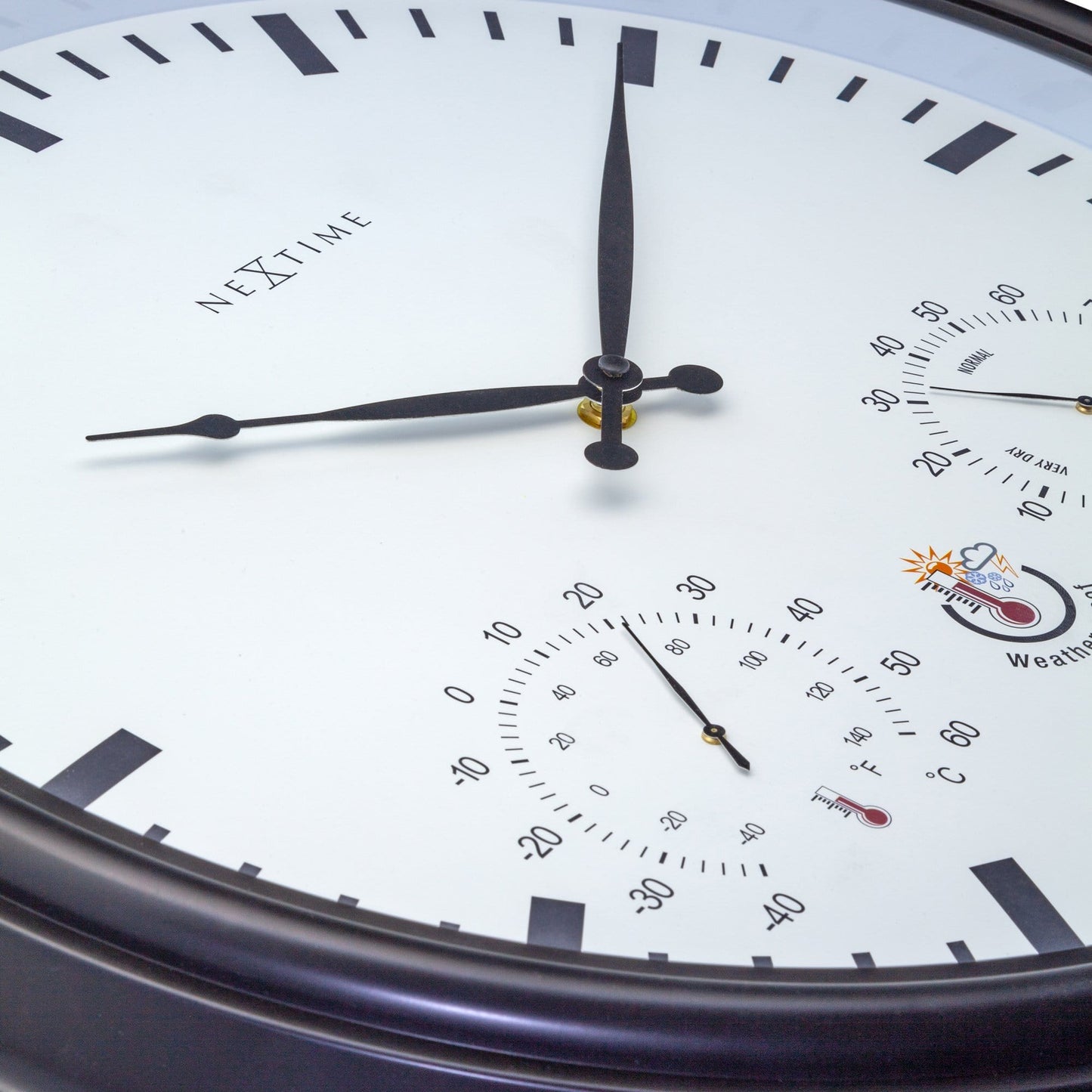 NeXtime Weerstation - Wandklok - Weerbestendig - 50,5 cm en Zonnebloem