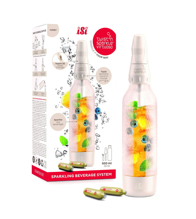 iSi Twist'n Sparkle Virtuoso Starter Set - 0.95 liter - Ivory