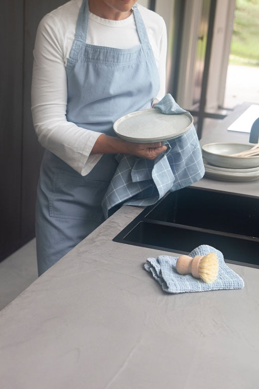 Walra Keukenschort Cook with Happiness - Jeans Blauw