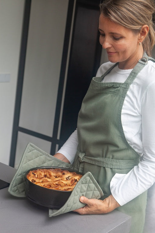 Walra Keukenschort Cook with Happiness - Legergroen