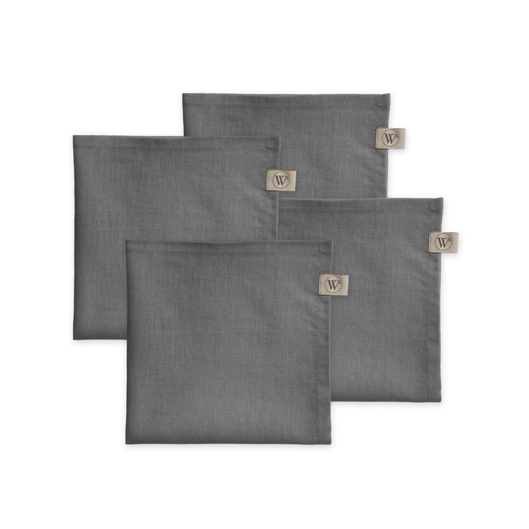 Walra Servet Set Lovely Linen 4-delig - Antraciet