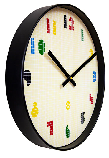 NeXtime Wandklok 35 cm - Stil - Zwart/Multikleurig - ABS - nXt 'Bit'