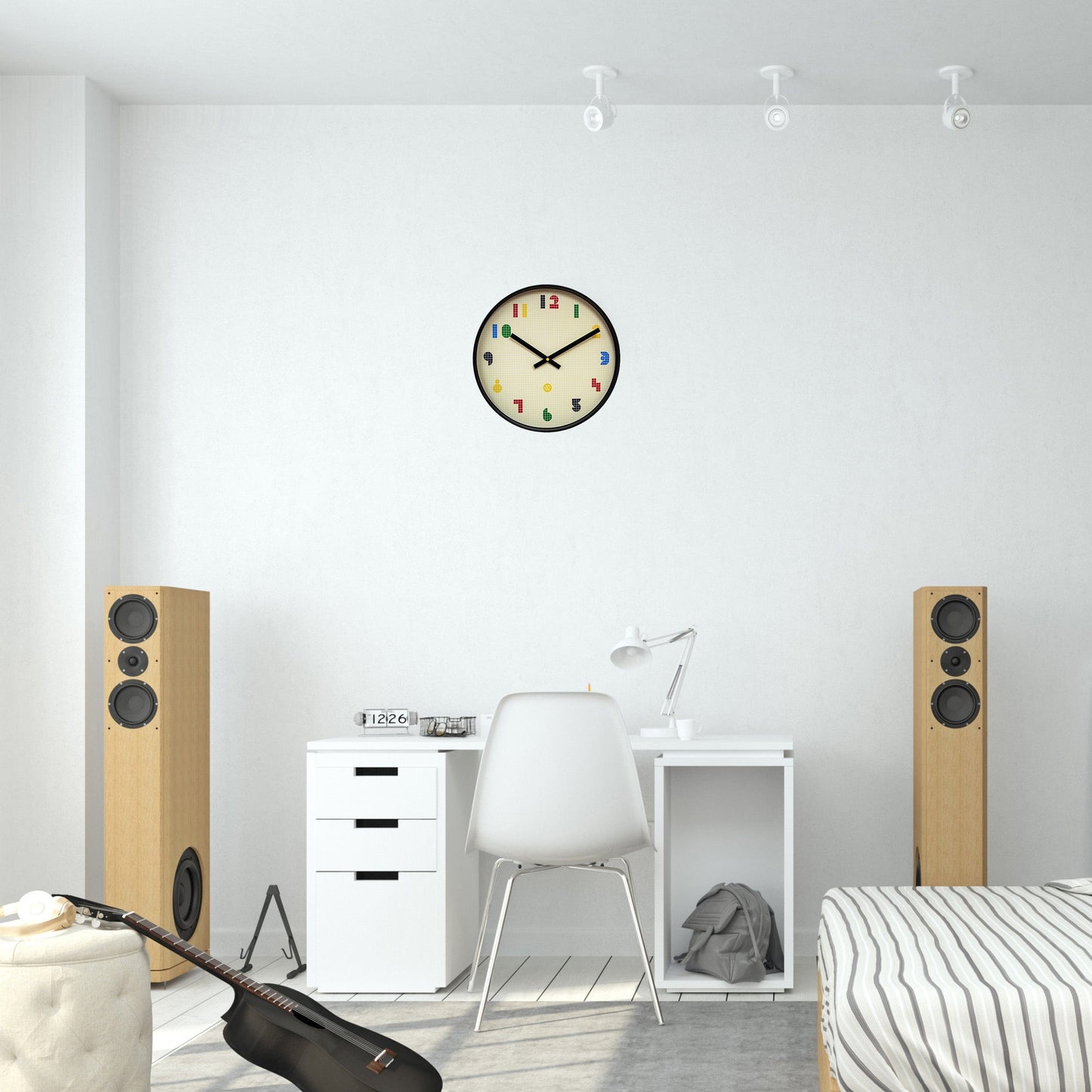 NeXtime Wandklok 35 cm - Stil - Zwart/Multikleurig - ABS - nXt 'Bit'