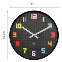 NeXtime Wandklok 35 cm - geruisloos - zwart/meerkleurig - ABS - nXt 'Game'