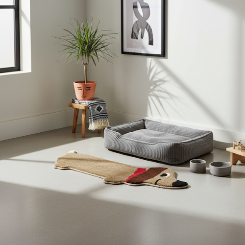 Bitten Stretched Sausage Dog rug XL 215 cm