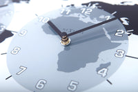 NeXtime Wandklok - 50 x 18,6 x 3,6 cm - glas - wereldklok - 'Mondial'