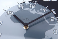 NeXtime Wandklok - 50 x 18,6 x 3,6 cm - glas - wereldklok - 'Mondial'