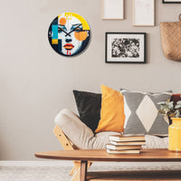 Wandklok 43cm-Stil-Multicolor-Glas-NeXtime 'Vogue'