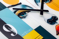 Wandklok 43cm-Stil-Multicolor-Glas-NeXtime 'Vogue'