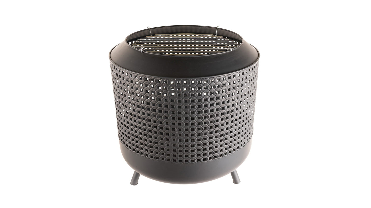 RedFire Midland fire pit with barbecue grill black
