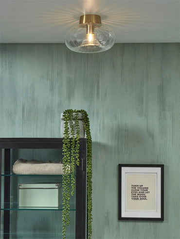 It's About Romi Ceiling lamp glass Brussels round dia.27x14cm, gold/transparent