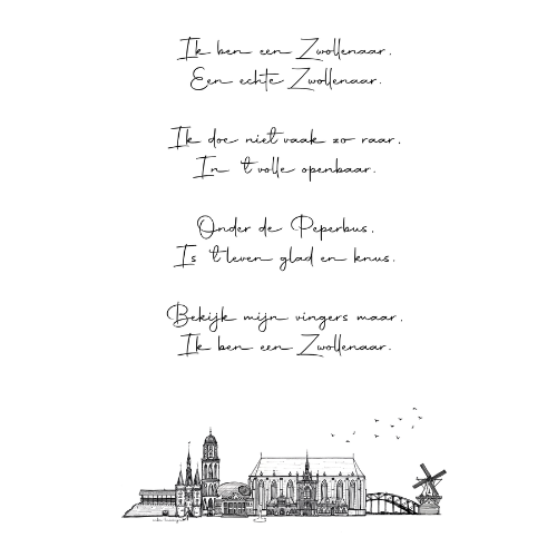 Anke Huizinga Poster “ik ben een Zwollenaar” A4