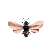 Assembli papieren honingbij rose goud vrijstaand beeld