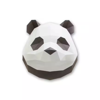 Assembli 3D-puzzel Panda Wanddecoratie vooraanzicht op witte achtergrond