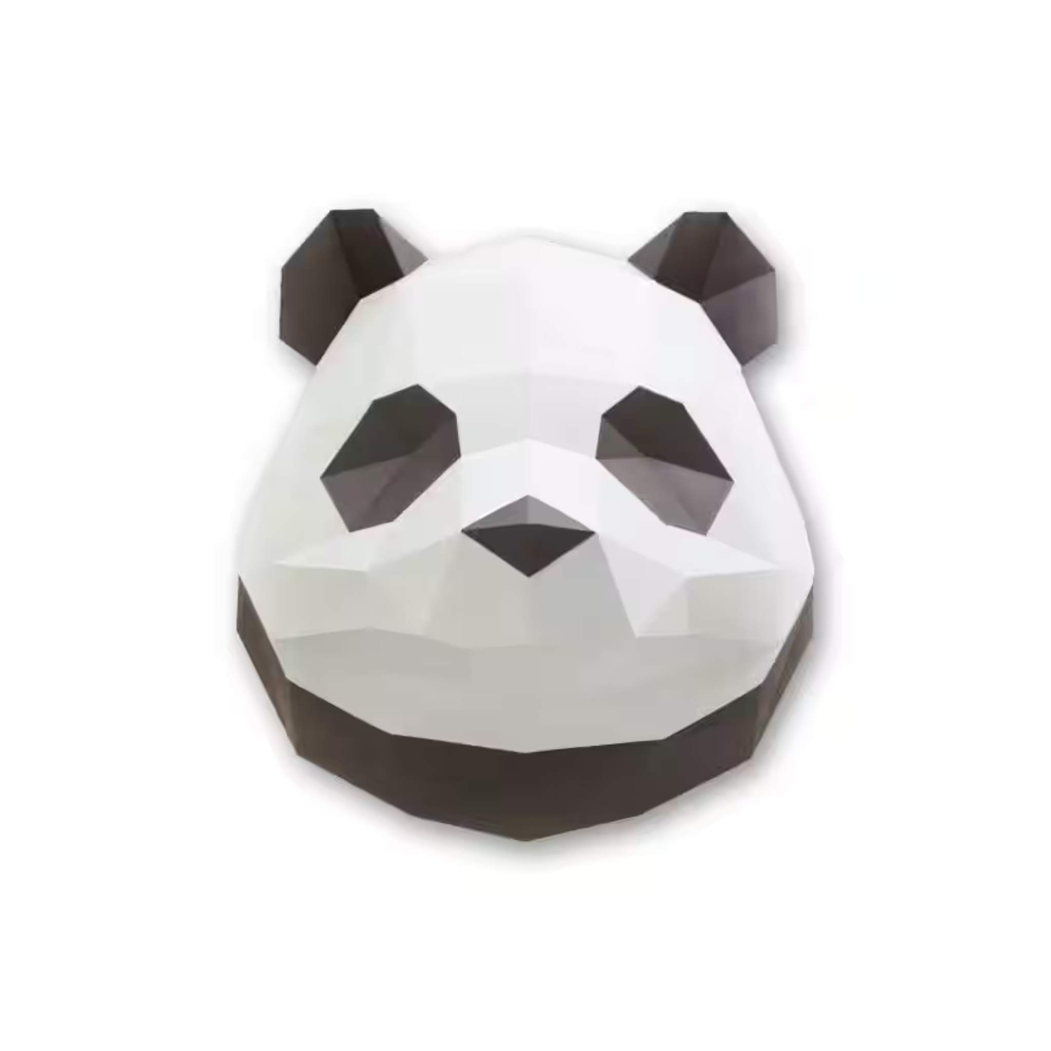 Assembli 3D-puzzel Panda Wanddecoratie vooraanzicht op witte achtergrond