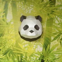 Assembli 3D-puzzel Panda Wanddecoratie op muur met bamboebos behang