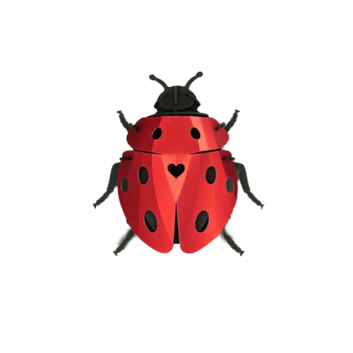 Assembli DIY Lady Lovebug papieren insect 3D puzzel vrijstaand