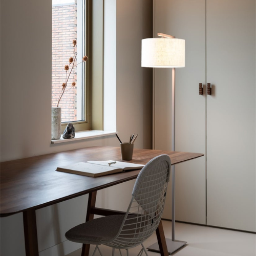 it's about RoMi Vloerlamp Boston zand/kap 3220 wit sfeer afbeelding