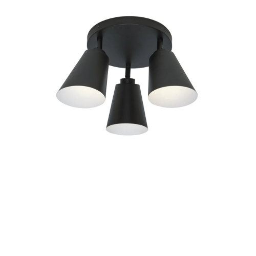 It's About Romi Plafonniere ijzer Bremen 3-kap rond dia.32x25cm/kap 18x15cm, zwart