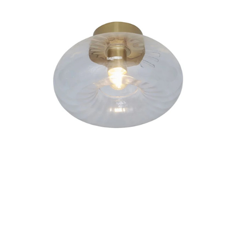 It's About Romi Plafondlamp glas Brussels rond dia.27x14cm, goud/transparant