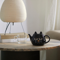 Balvi Teekanne Wake Cat, schwarze Keramik