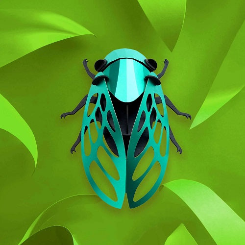 Assembli 3D puzzel papieren Cicade smaragd groen