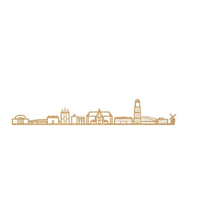 City shapes Skyline Zwolle eikenhout 90 cm
