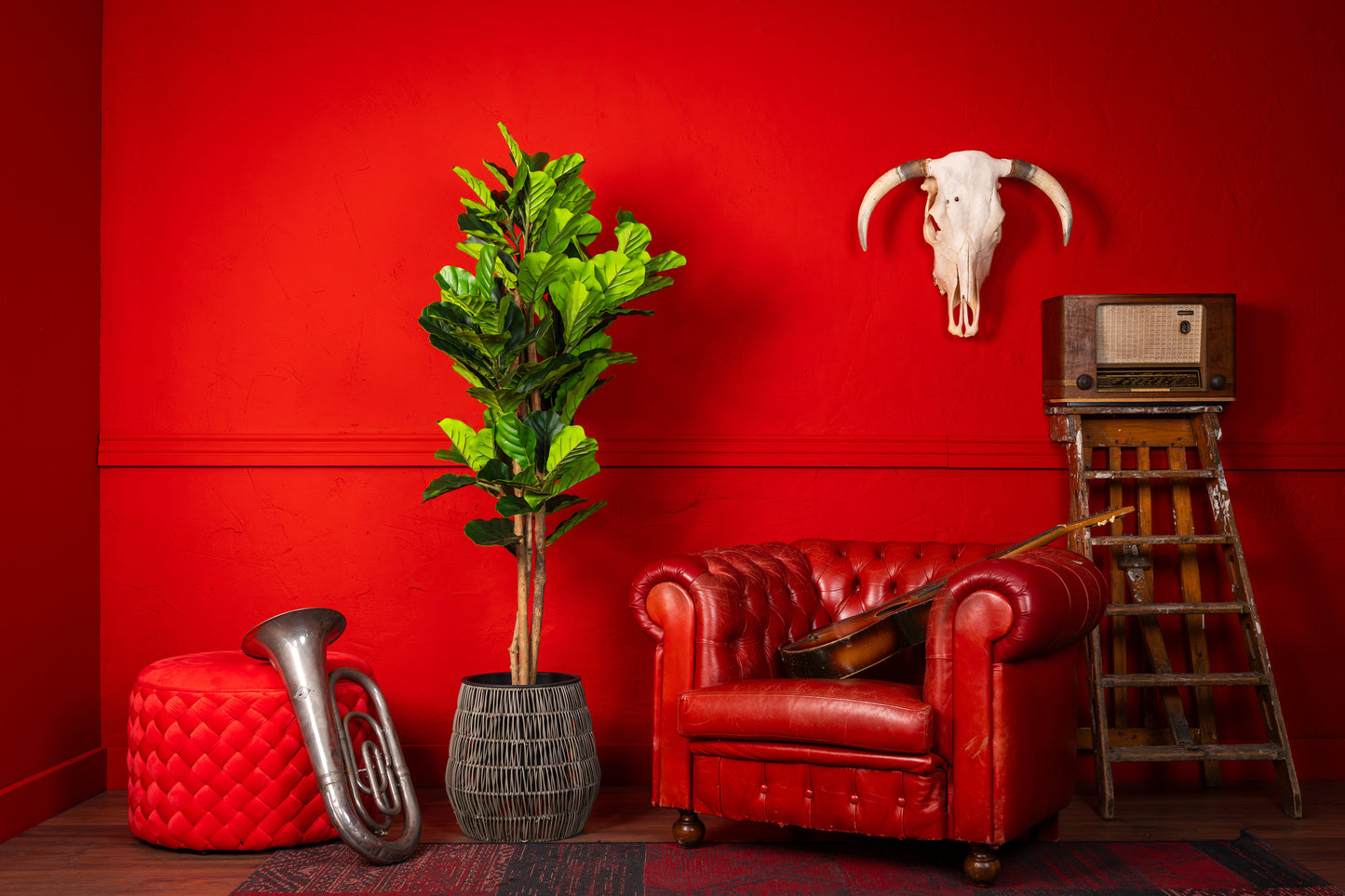 NeverLeafs Vioolbladplant kunstplant 160 cm - Stijlvolle vioolbladplant