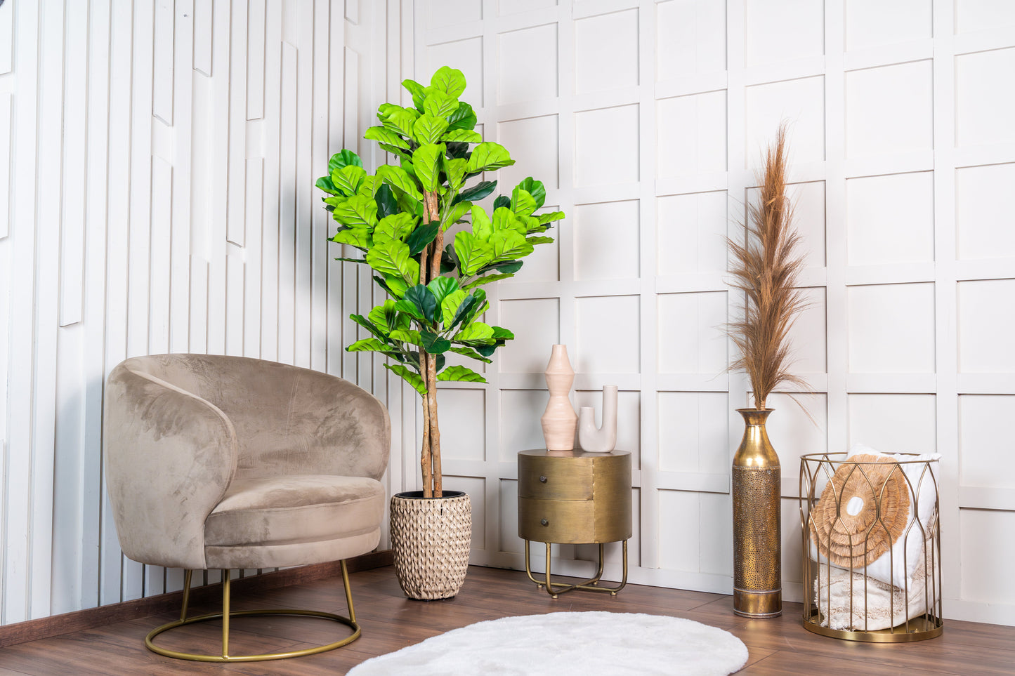 NeverLeafs Vioolbladplant kunstplant 160 cm - Stijlvolle vioolbladplant