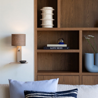 it's about RoMi Wandlamp Florence zand/kap 1815 linnen donker sfeer