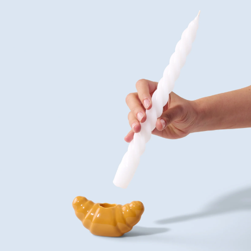 Fluid Market Kandelaar 'Croissant' met kaars