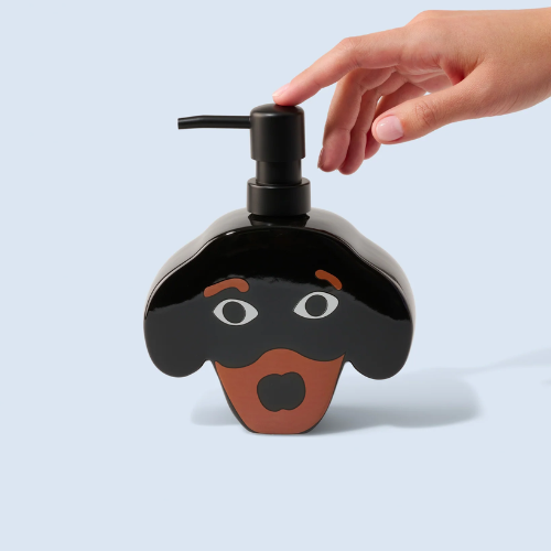 Detail keramische zeeppomp hond Fluid Market